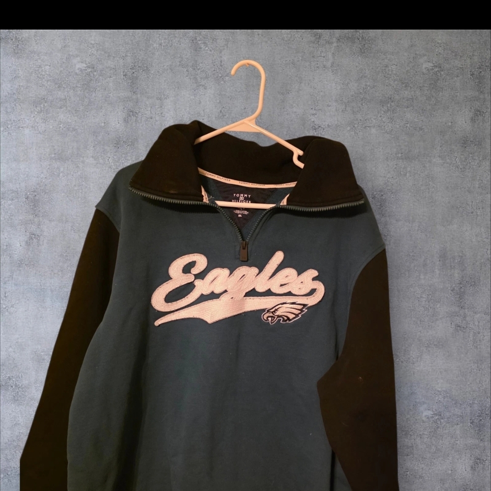 Tommy Hilfiger Black and Green NFL Pullover